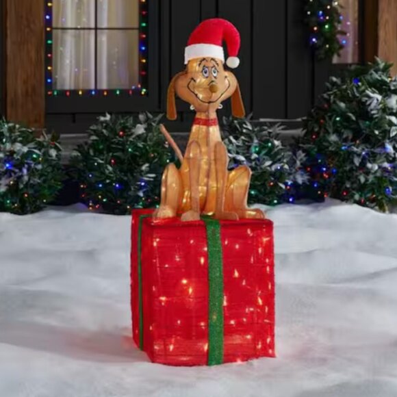 47 in 3D Holiday Lighted Tinsel Yard Prop How The Grinch Stole Christmas Decor - Picture 1 of 6